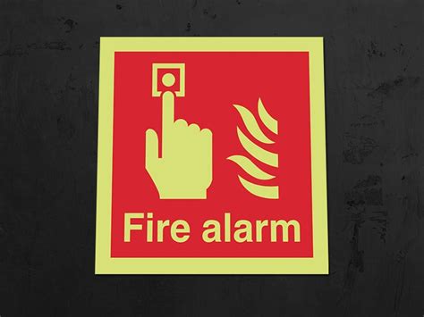 Fire Alarm Glow In The Dark Safety Sign Free Delivery