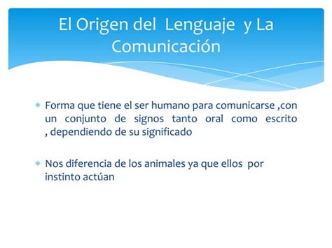 El Origen Del Lenguaje PPT