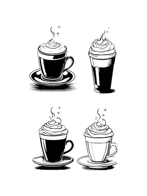 Premium Vector Hand Drawn Coffee Set Coffee Sketch