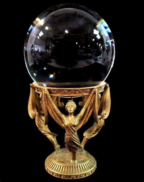 Sold Price 8in Art Deco Style Crystal Ball And Stand December 6 0120