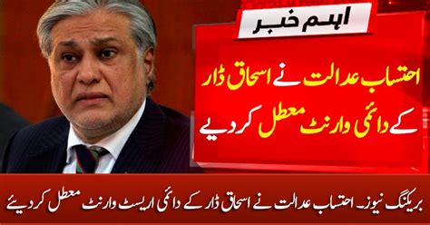 Accountability Court Suspends Ishaq Dar S Arrest Warrants