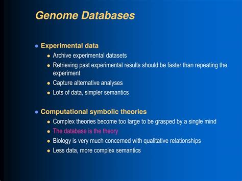 PPT Overview Of Genome Databases PowerPoint Presentation Free