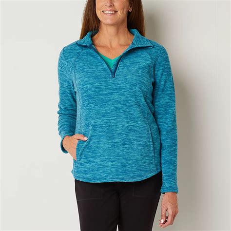 St John S Bay Womens Long Sleeve Polar Fleece Quarter Zip Pullover Jcpenney