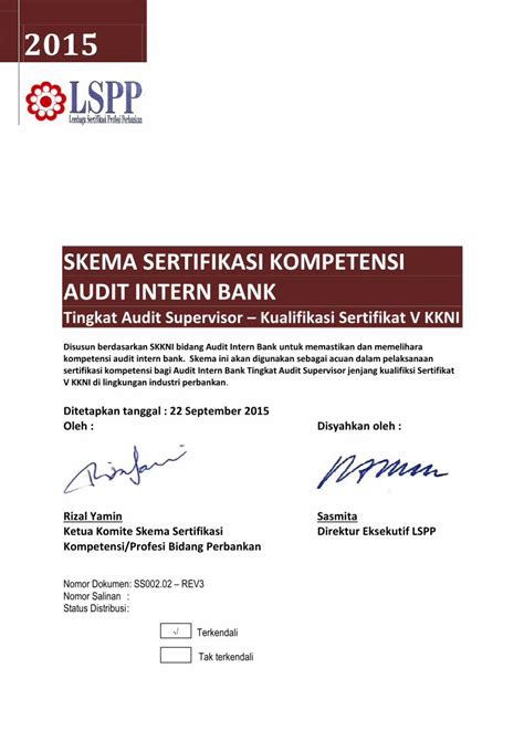 Pdf Skema Sertifikasi Kompetensi Audit Intern Banklspporidwp