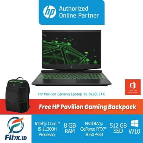 Jual HP Pavilion Gaming 15 Dk2002TX I5 11300H 8GB 512 SSD WIN 10 OHS