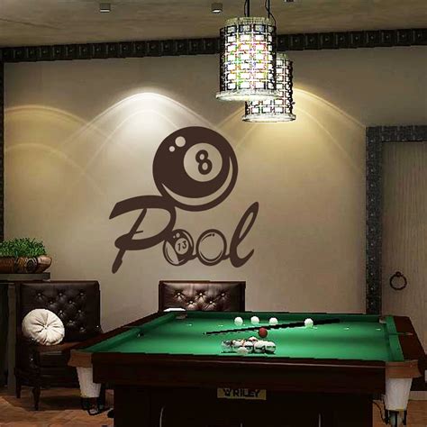 Pool Wall Decal Billiards Wall Decal Playroom Wall Sticker Vinyl Art ...