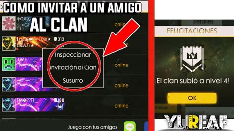 COMO INVITAR A Un AMIGO A Tu CLAN En Free Fire YouTube