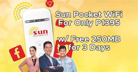 Sun Lte Pocket Wifi Priced At Php1395 With Free 250mb Data For 3 Days