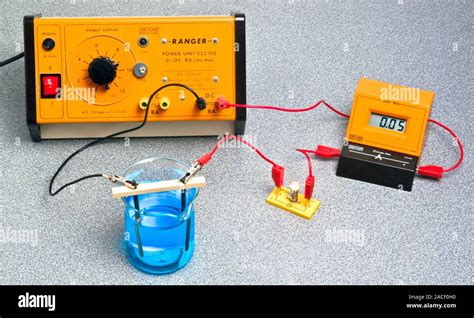 Ionic Solution Conducting Electricity Copper Sulphate Solution Cuso4 Blue In A Beaker With