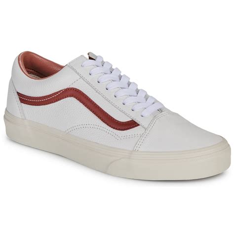 Vans Old Skool PREMIUM LEATHER RUSSET BROWN Weiss Bordeaux