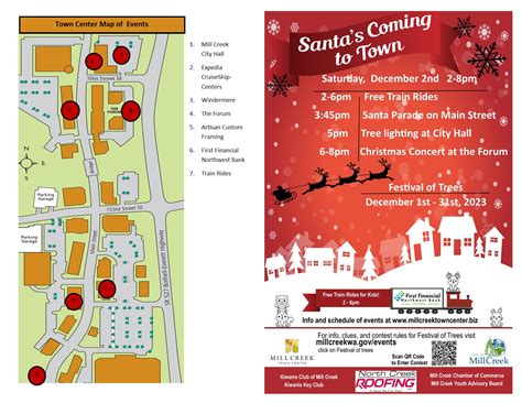 Mill Creek Town Center 2023 Free Train Rides Santa Parade Tree