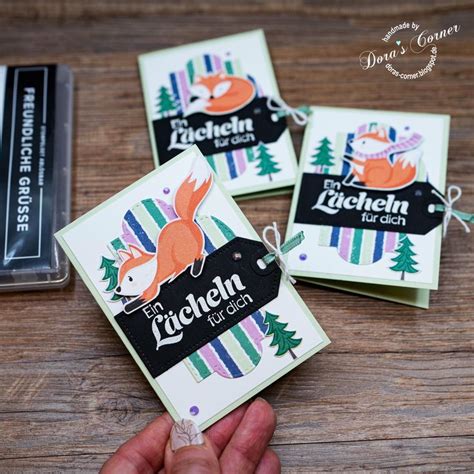 Minikarten Mit Stampin Up Dsp Pinguin Co Selbstgemachte Karten