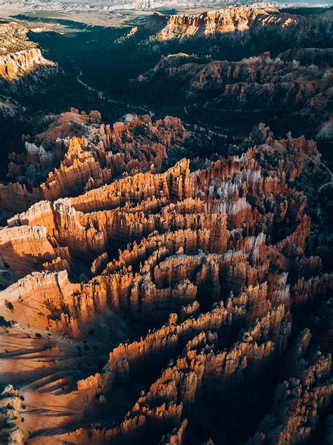 Canyon Rocks Aerial View River Forest Relief Landscape Hd Phone