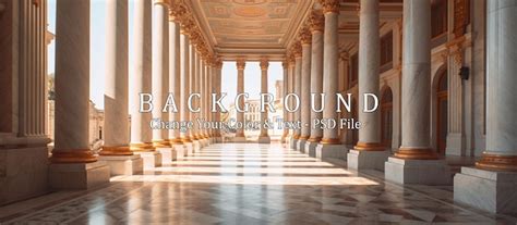 Premium Psd Marble Pillars Building Detail With Sunshine