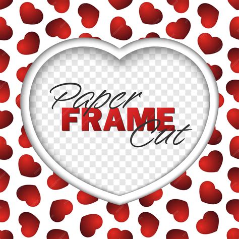 Premium Vector Vector Paper Cut Heart Frame Template With Copy Space