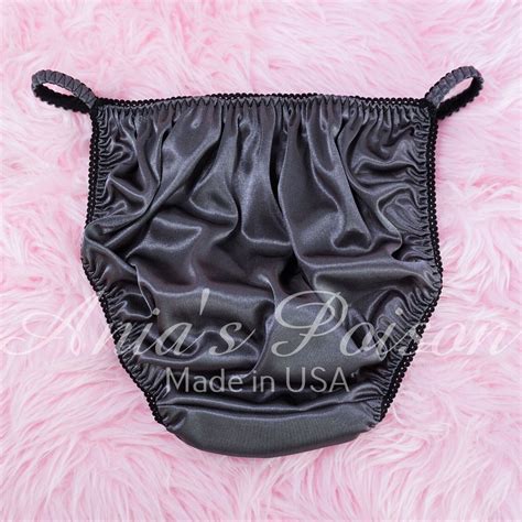 Sissy Satin Panties For Men Butter Soft Dark Gray Silky Inside