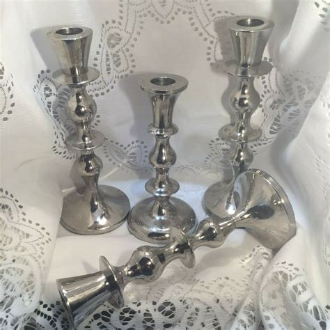 Set Of 20 Silver Plated Wedding Holiday Event Candle Stick Holders 3