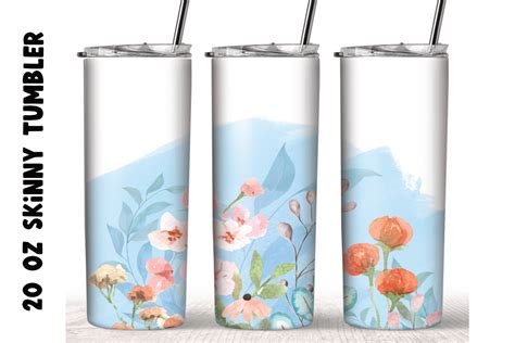 Watercolor Flowers 20 Oz Tumbler Wrap Graphic By Jaiprakana · Creative Fabrica