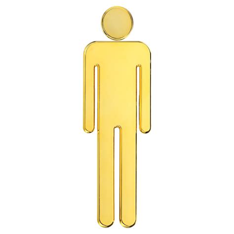 Uxcell 79 Bathroom Sign Brushed Men Restroom Sign Self Adhesive