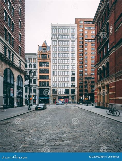Bond Street, a Cobblestone Street in Noho, Manhattan, New York City