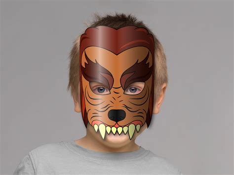 Werewolf Mask Printable, Paper DIY for Kids and Adults. PDF Template ...