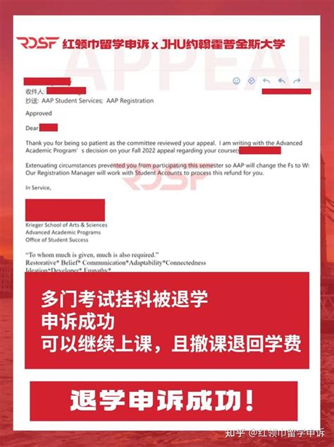 【redscarf 留学毕业挂科申诉案例 Jhu 约翰霍普金斯大学退学申诉成功！ 知乎