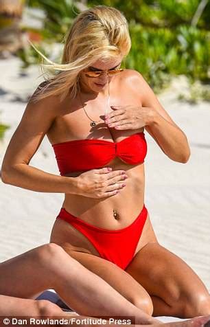 Ashley James Sets Pulses Racing In Skimpy Scarlet Bikini In Ibiza Daily Mail Online