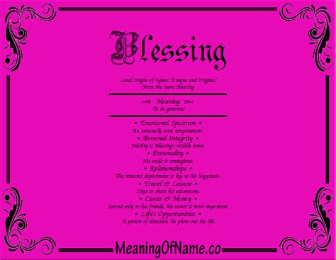 Blessing - Meaning of Name