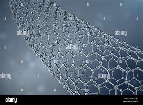 Le rendu 3D de la structure du tube de graphène résumé la