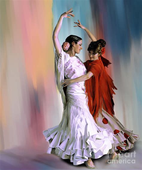 Flamenco Dancing Females Art No56hn Painting By Gull G Fine Art America