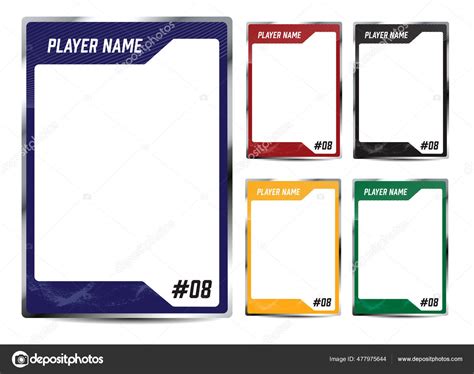 Hockey Player Trading Card Frame Border Template Design Flyer Stock