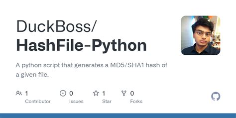 GitHub DuckBoss HashFile Python A Python Script That Generates A MD5