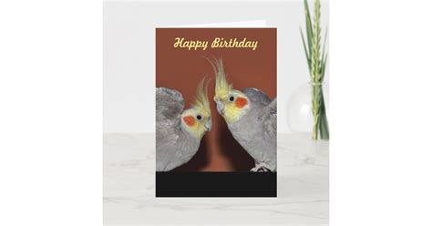 Cockatiel Duo Birthday Card (Customise Message) | Zazzle.com