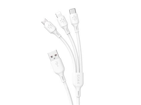 DUDAO USB C Micro USB iPhone Anschluss Ladekabel Weiß MediaMarkt