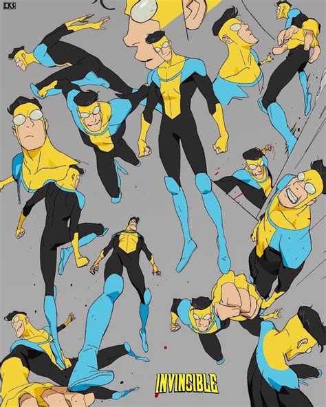 Invincible And Omni Man Pose Sheets Coran Kizer Stone Superhero Art Character Design