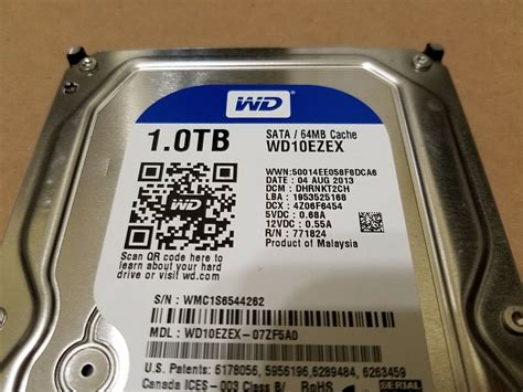 WD BLUE 1TB HDD SATA 64MB Cache WD10EZEX DeskTop 1000 GB Hard Drive