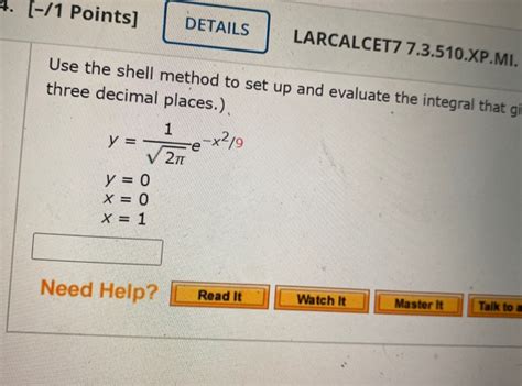 1 Points DETAILS LARCALCET7 7 3 510 XP MI Use Chegg