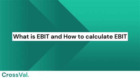 How to calculate EBIT - Explained - crossval