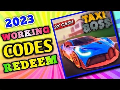 All Secret Taxi Boss Codes 2023 Codes For Taxi Boss 2023 Roblox