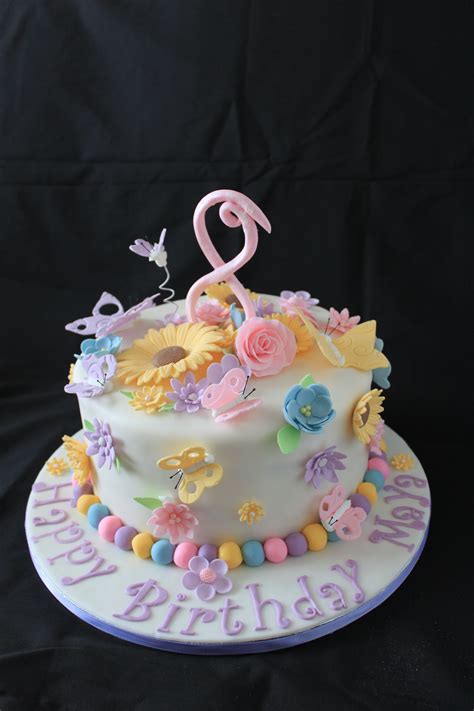 Flowers And Butterflies — Childrens Birthday Cakes Butterfly