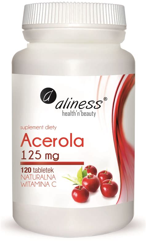 Acerola 125mg X 120 Tab Naturalna Vitamina C Aliness Witaminy