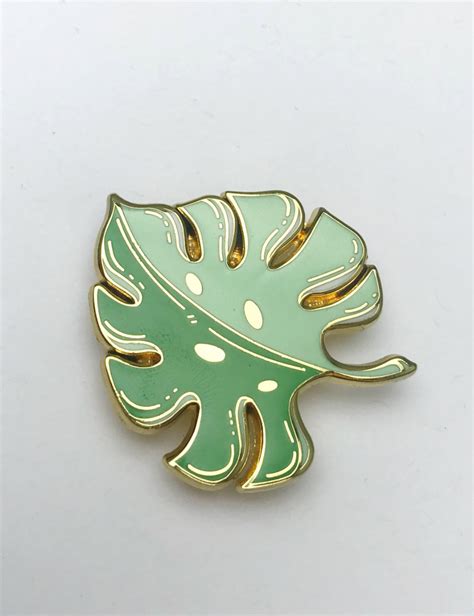 Variegated Monstera Leaf Enamel Pin The Sill Monstera Leaf Enamel