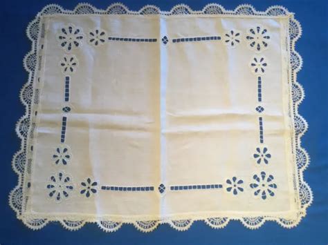 Tr S Beau Napperon Blanc Ancien Broderies Et Dentelles Eur