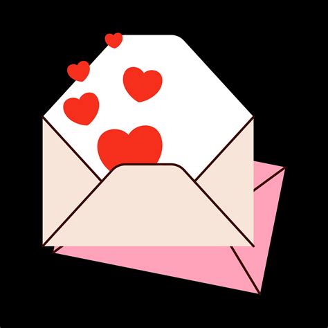 love letter envelope Valentines day minimal love letter vector ...