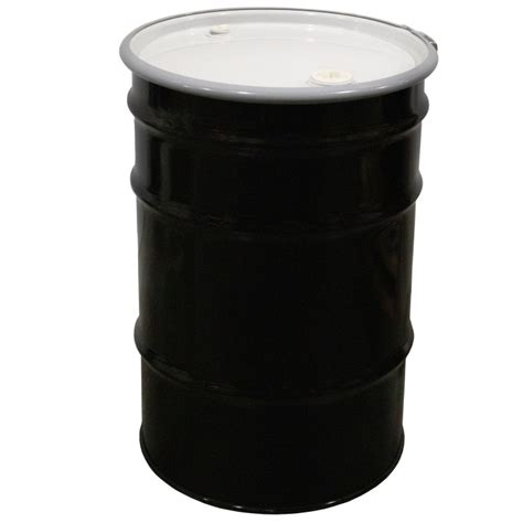 Gallon Black Steel Open Head Drum Buff Epoxy Phenolic Lining White