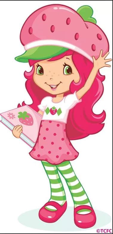 Strawberry Shortcake Holding Her Pink Strawberry School Book Imagenes