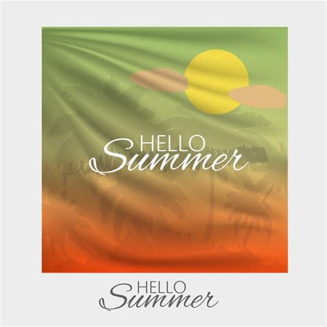 Premium Vector Hello Summer Template And Background With Tropical