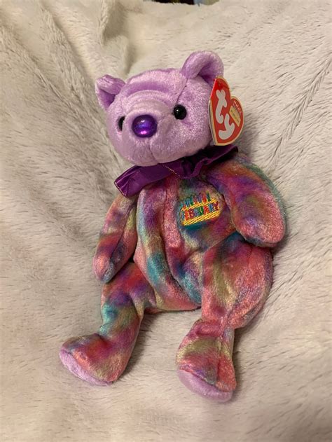 Vintage Ty Beanie Baby Birthday February Bear Original Beanie Etsy