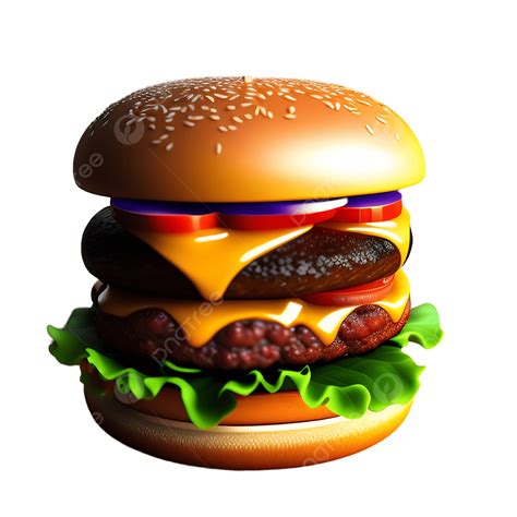 Realistic Beef Burger D Render Digital Artwork Cheese Burger Burger