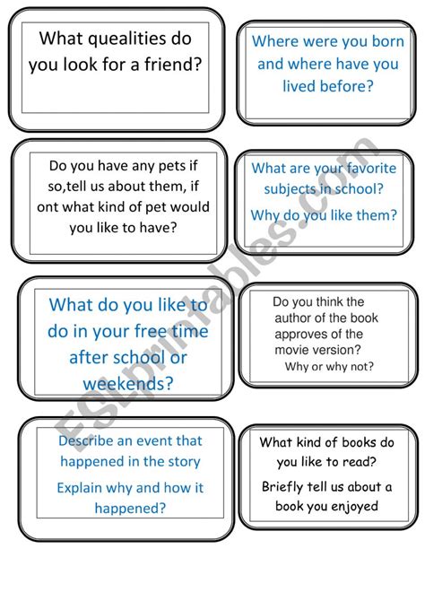 Speaking Cardsd Esl Worksheet By Keila24